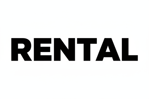 nej, RENTAL i stor fet text, BARA DE. VIT TRANSPARANT BAKGRUND